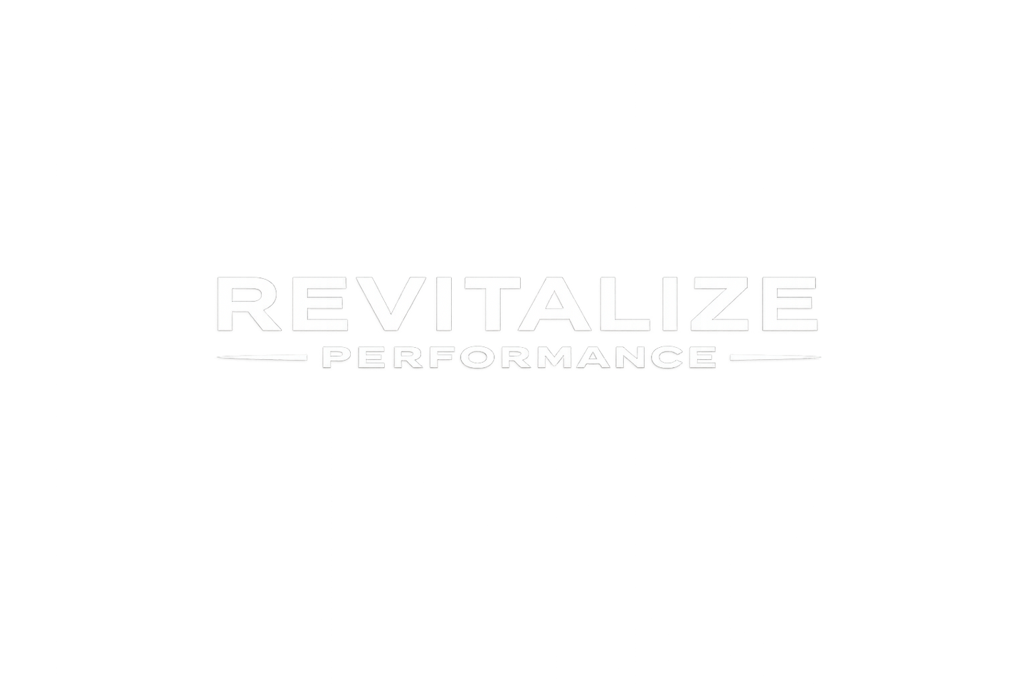 Text 'REVITALIZE PERFORMANCE' on a white background